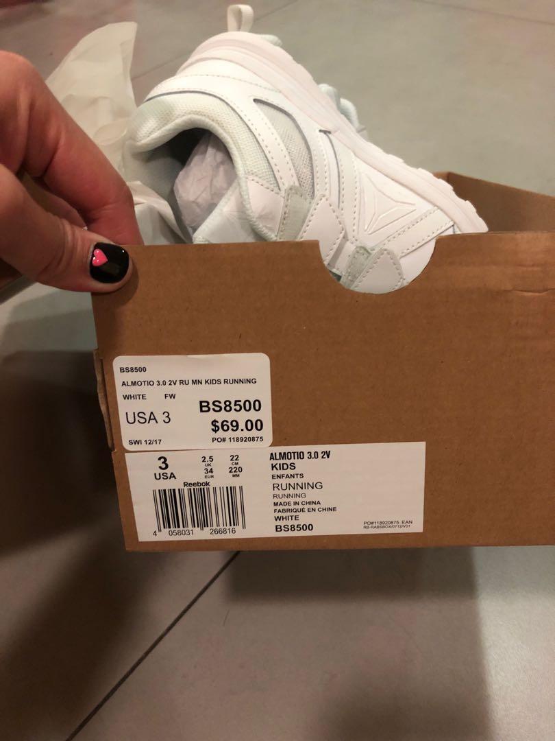Reebok white cheap velcro shoes