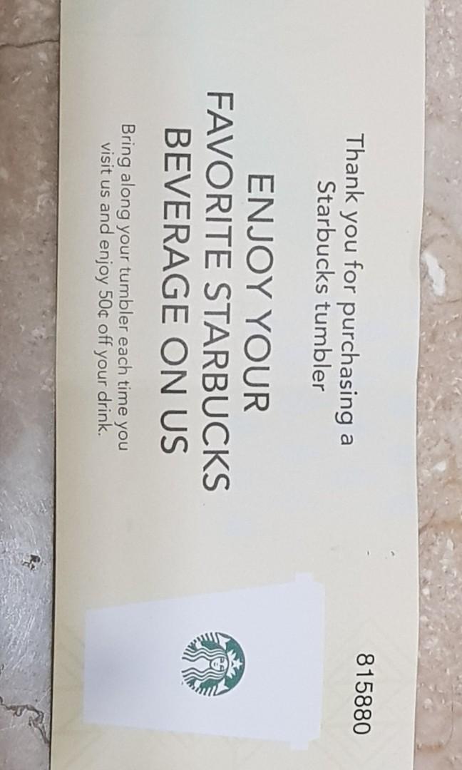 Starbucks (Tumbler Coupon), Everything Else on Carousell