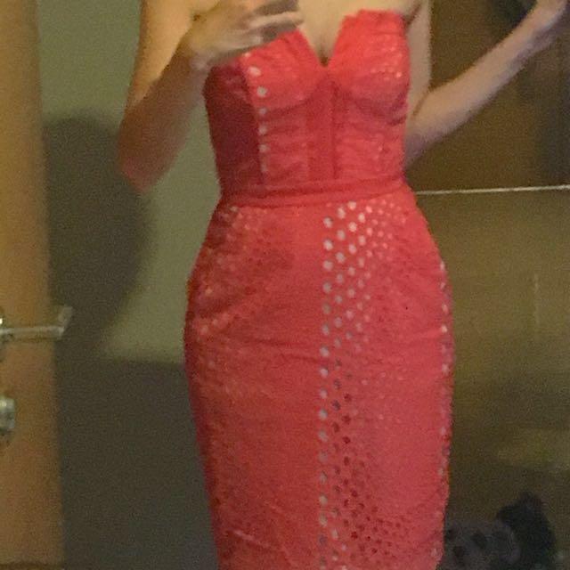 Warehouse coral spot hotsell dress