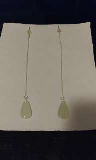 新: (翡翠A玉貨)天然玉石,糯冰水滴款耳線64232219861763110