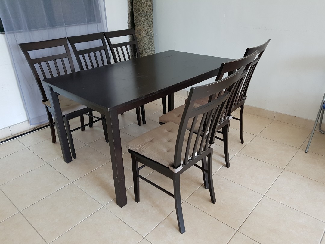6 pax dining table (can be dismantle, own collection), Furniture & Home