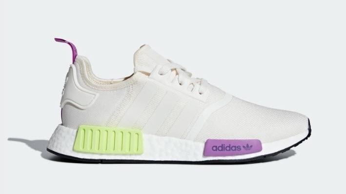 Adidas Originals NMD R1 米白紫黃白紫男鞋編織歐洲限定D96626, 他的