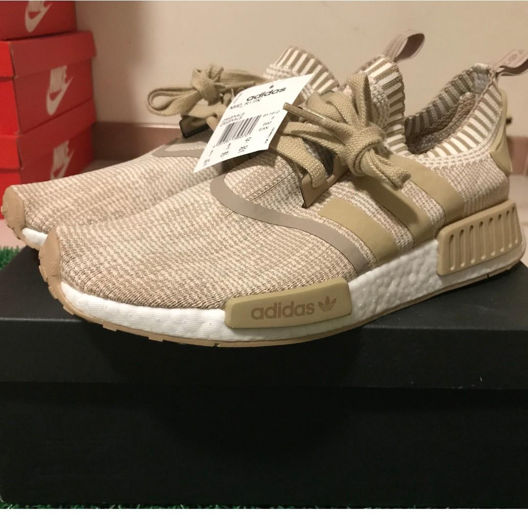Adidas NMD R1 Primeknit Linen Khaki BY1912 UK8 US8.5 Luxury Sneakers Footwear on Carousell