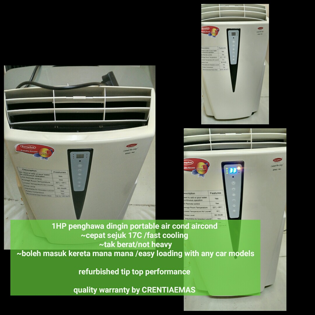 Air Cond Portable Penghawa Dingin Mudah Alih 1hp Kitchen Appliances On Carousell