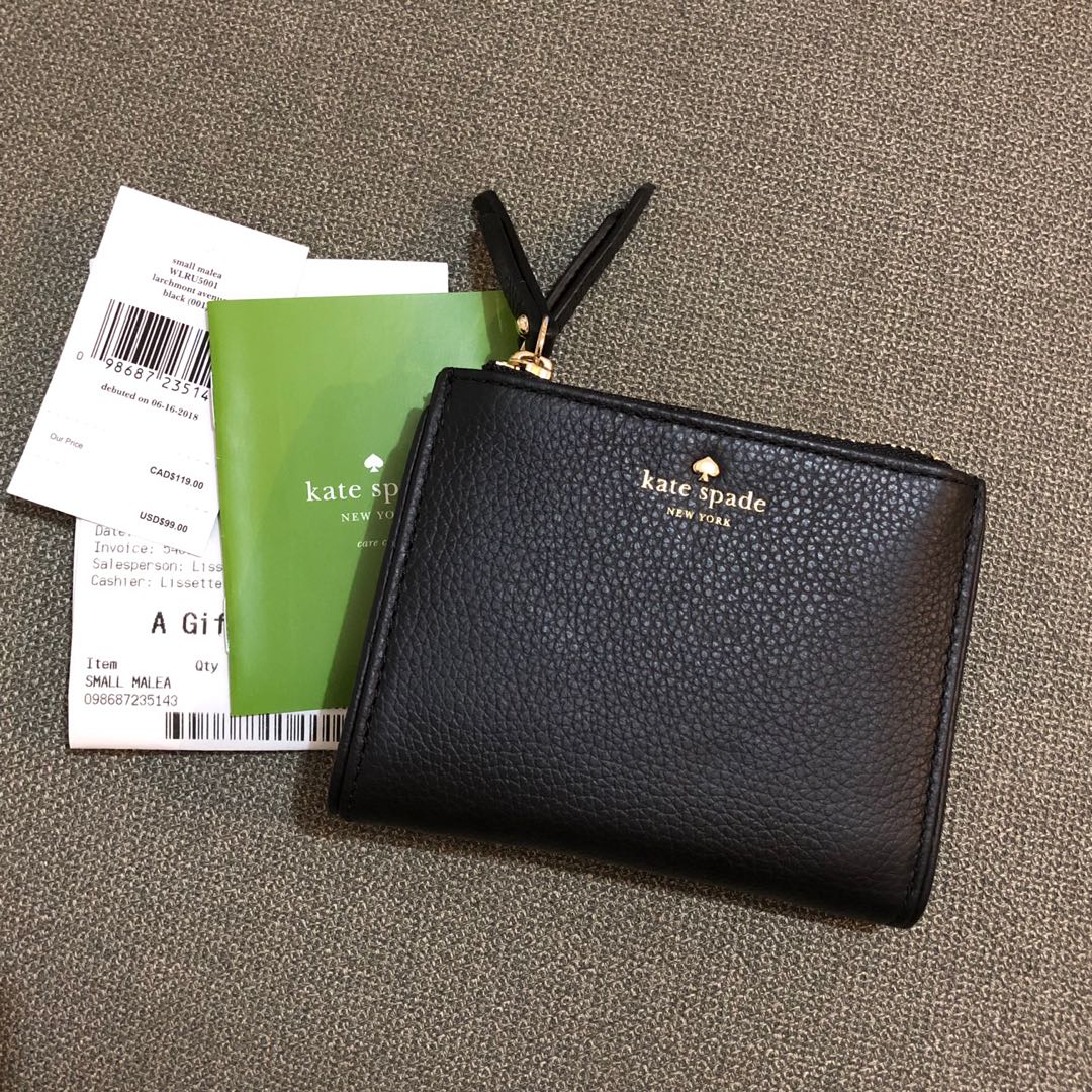 Authentic Kate Spade larchmont avenue small malea black wallet