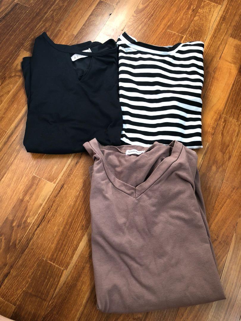 Basic Tops (Category: Other Tops) located in Singapore. Submitted by natalieee01 (Listing ID 206497994, Image 1). Description: ALL FOR $6 However, if u want to buy only one, it’ll cost $4 for one .