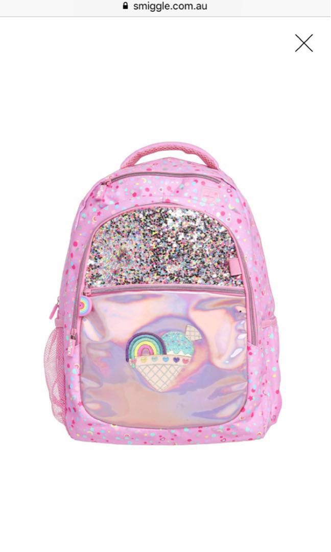 Smiggle glitter cheap backpack