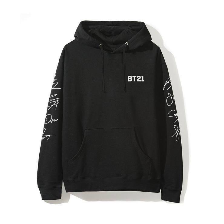 BTS BT21 Club x ASSC Roll Call Black Hoodie Hobbies Toys Memorabilia Collectibles Fan Merchandise on Carousell