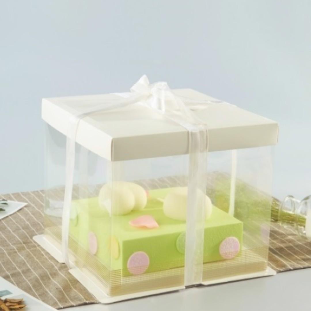 Cake Boxes (Category: Occasions & Party Supplies) located in Singapore. Submitted by hamdhee (Listing ID 206459069, Image 2). Description: Cake Boxes of different size 10 x 10 x 9.5 Inch: S$4.50 10 x 10 x 13.5 Inch: S$5.00 11 x 11 x 13.5 Inch: S$5.50 12 x 12 x 13.5 Inch: S$6.00 14 x 14 x 15.5 Inch: S$8.50 Bottom - White Plastic, Box - Transparent Plastic [Customized cutting option available for other sizes/height], Lid - Paper.