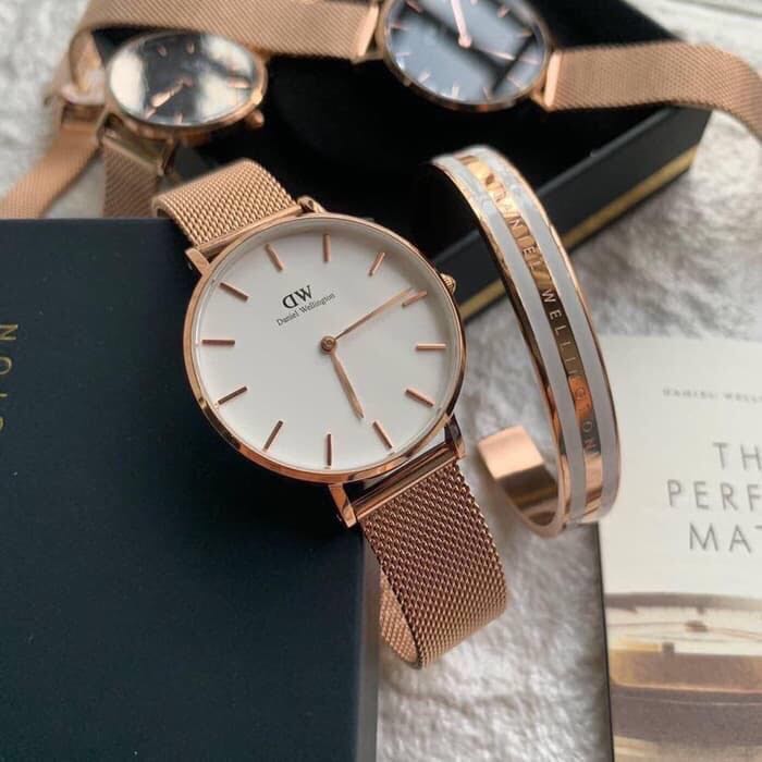 Daniel Wellington Petite Rosegold Fullset Gelang Cuff. Original