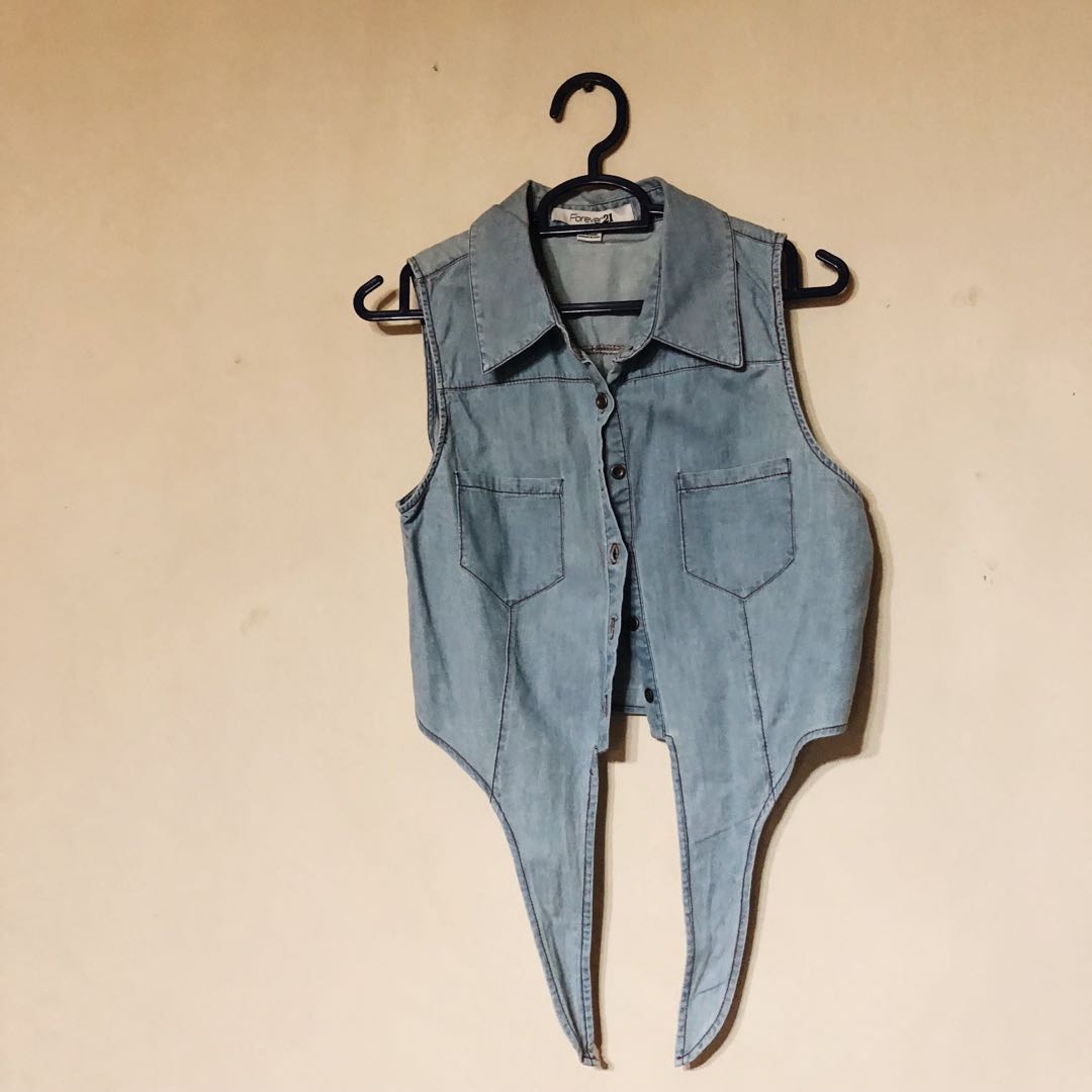 forever 21 denim crop top