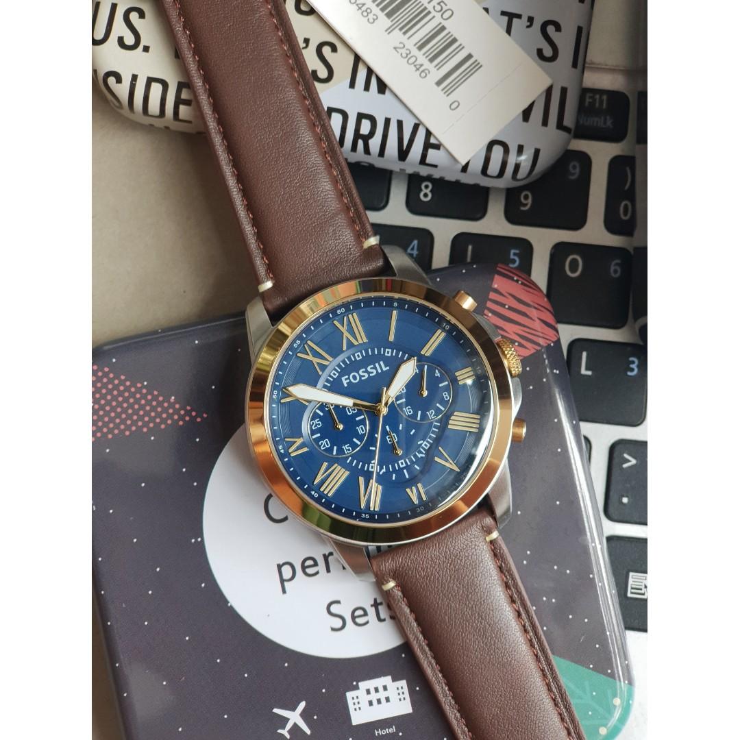 Fossil Grant Chronograph Blue Dial Men s Watch FS5150 Men s Fashion Watches Accessories Watches on Carousell