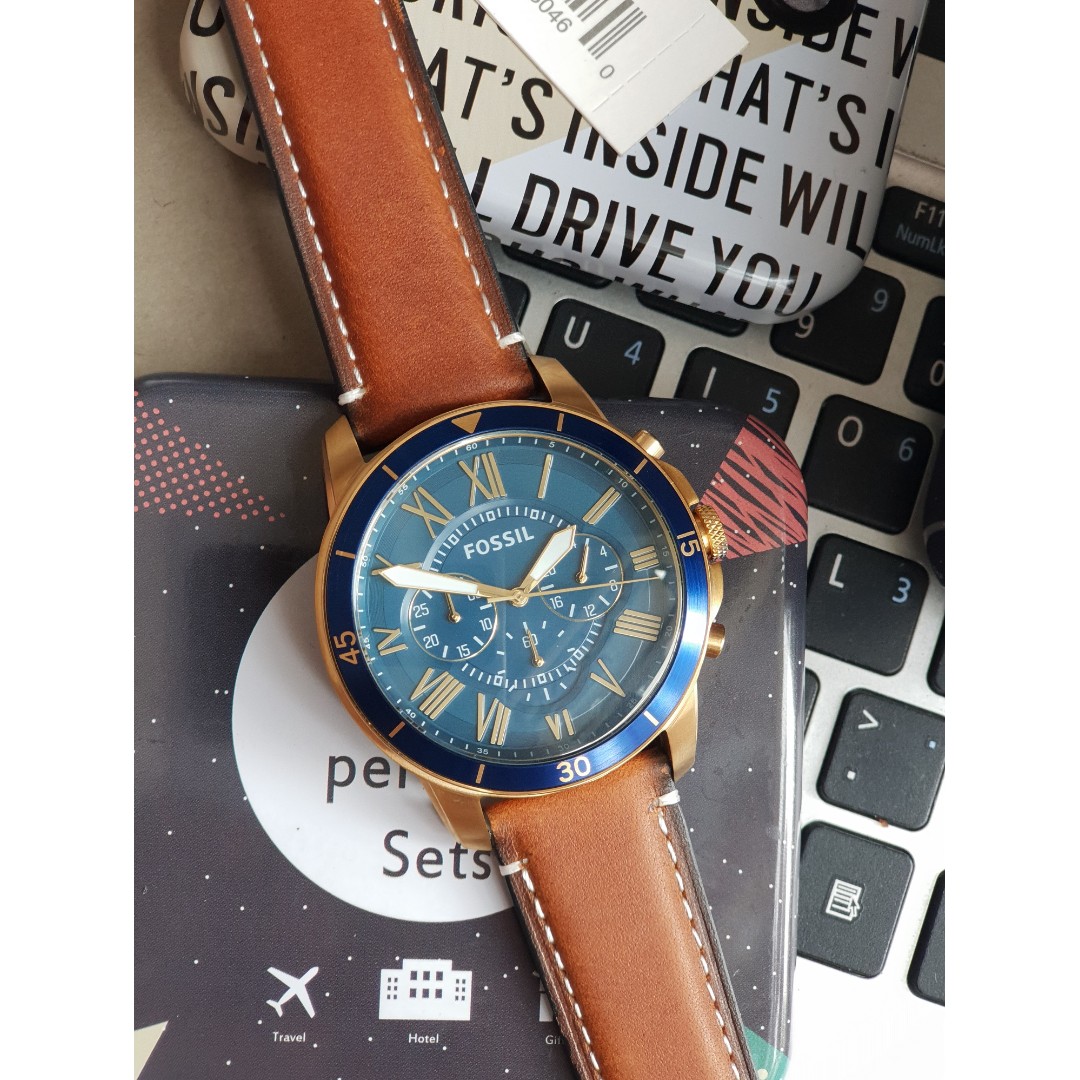 Fossil Grant Chronograph Blue Dial Men s Watch FS5268 Men s