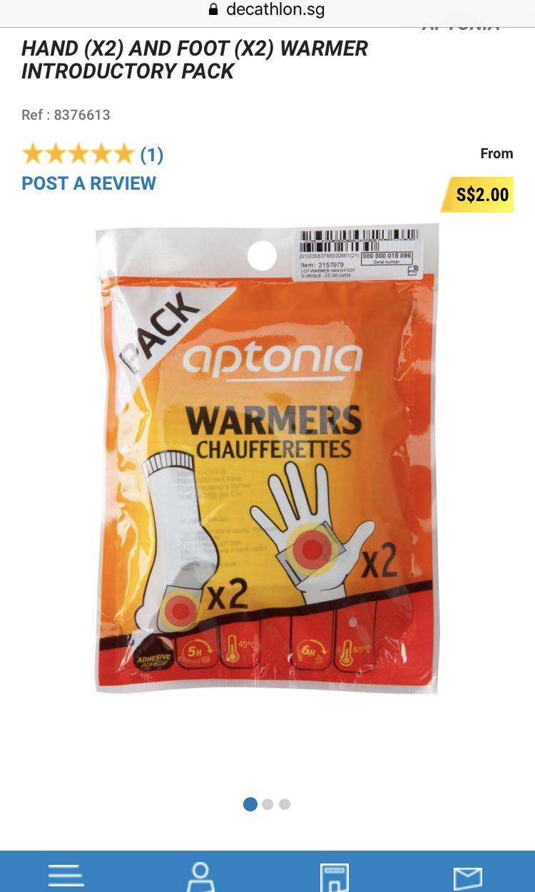 Hand & Foot Warmer (Decathlon), Sports Equipment, Other Sports