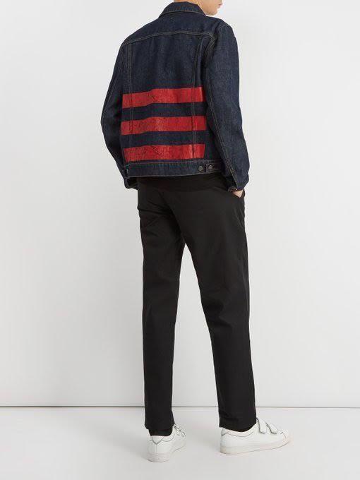 Helmut Lang Denim Jacket with Stripes (Rare) , Men's Fashion, Coats