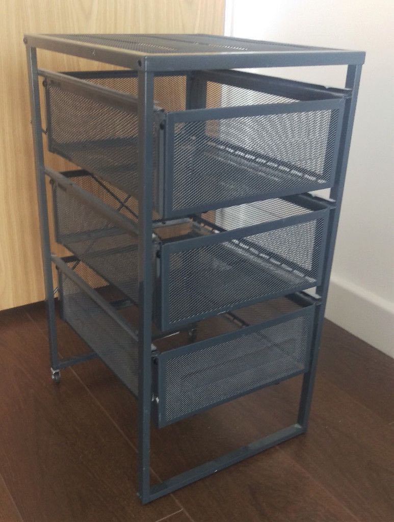 Ikea Grey Mesh Drawer Furniture Shelves Drawers On Carousell