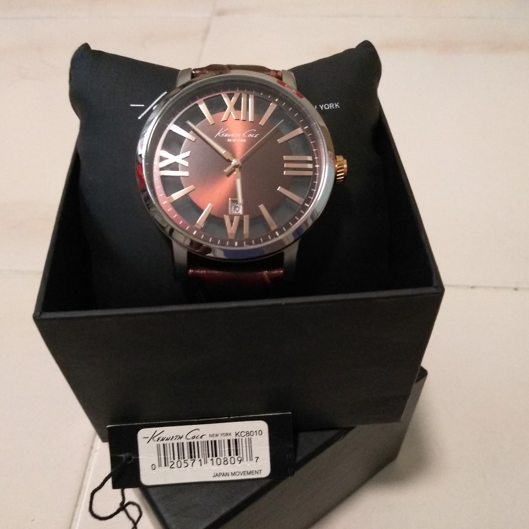 Kenneth Cole Men S Kc8010 Transparency Stainless Steel Watch With Brown Leather Band Mobile Phones Gadgets Wearables Smart Watches On Carousell