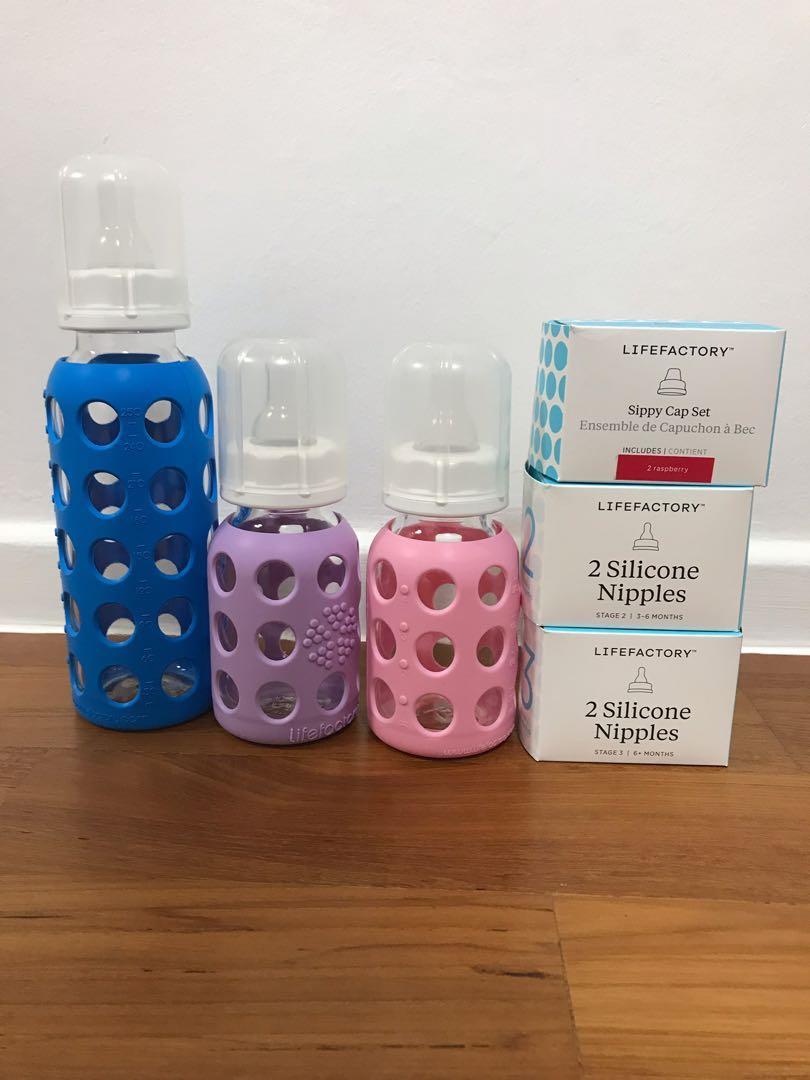 Lifefactory baby glass milk bottles, Babies & Kids, Nursing & Feeding