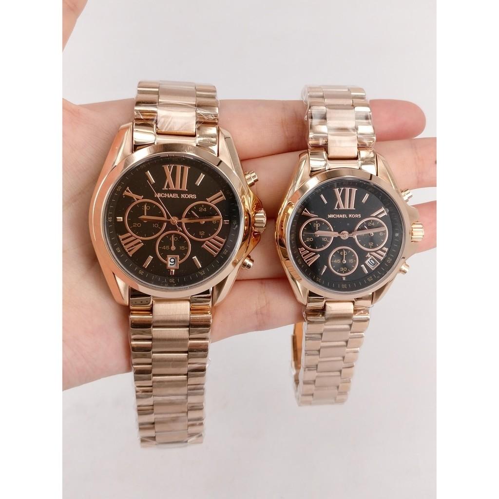 Michael Kors Bradshaw Couple Watch In Rosegold Black Dial Luxury Watches On Carousell