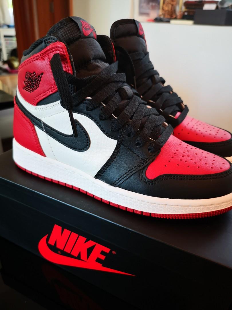 Nike Air Jordan 1 Retro Bred Toe OG BG GS