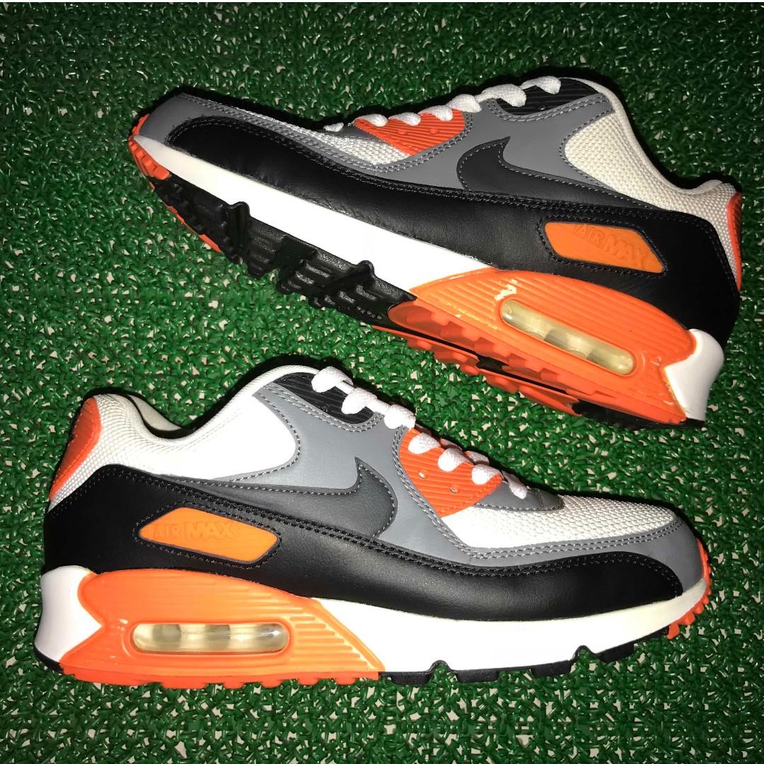 Nike air max 90 white anthracite grey orange hotsell essential
