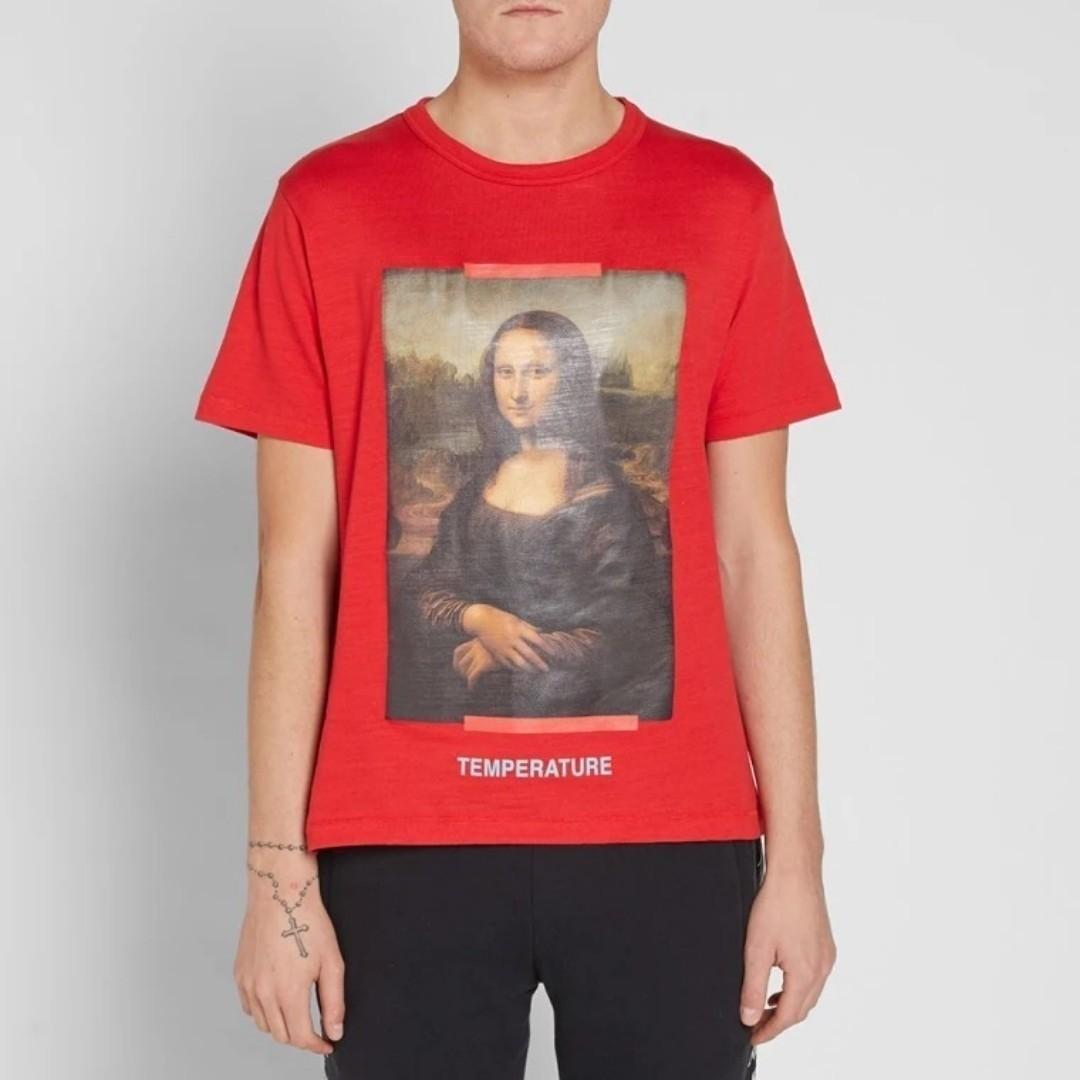 Off White Mona Lisa Tee Red S.M.L Men s Fashion Tops Sets