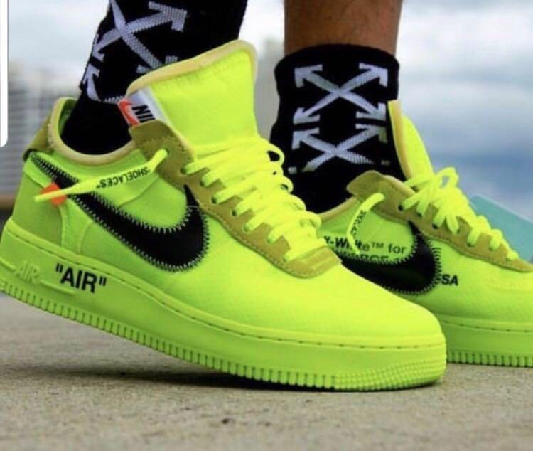 Off white x Nike Air Force 1 Volt Men s Fashion Footwear Sneakers on Carousell