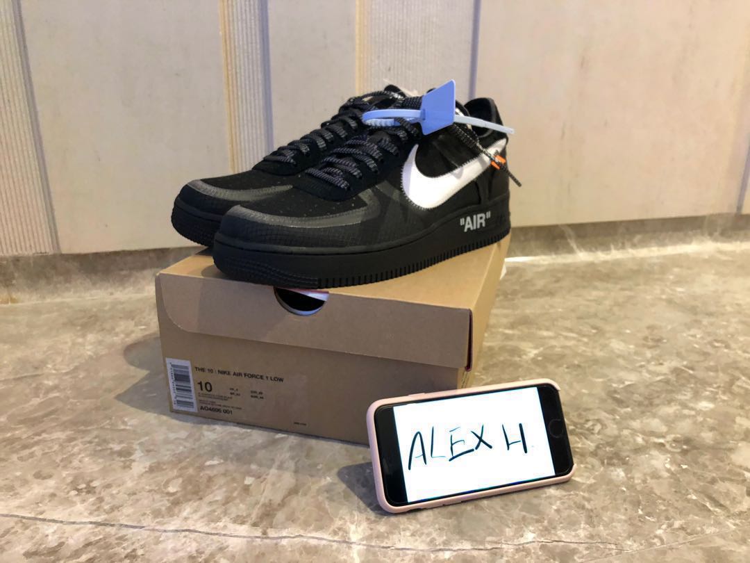 At understrege koncert segment Off white x Nike The Ten: Air Force 1 Low black (US10), 男裝, 鞋, 波鞋- Carousell