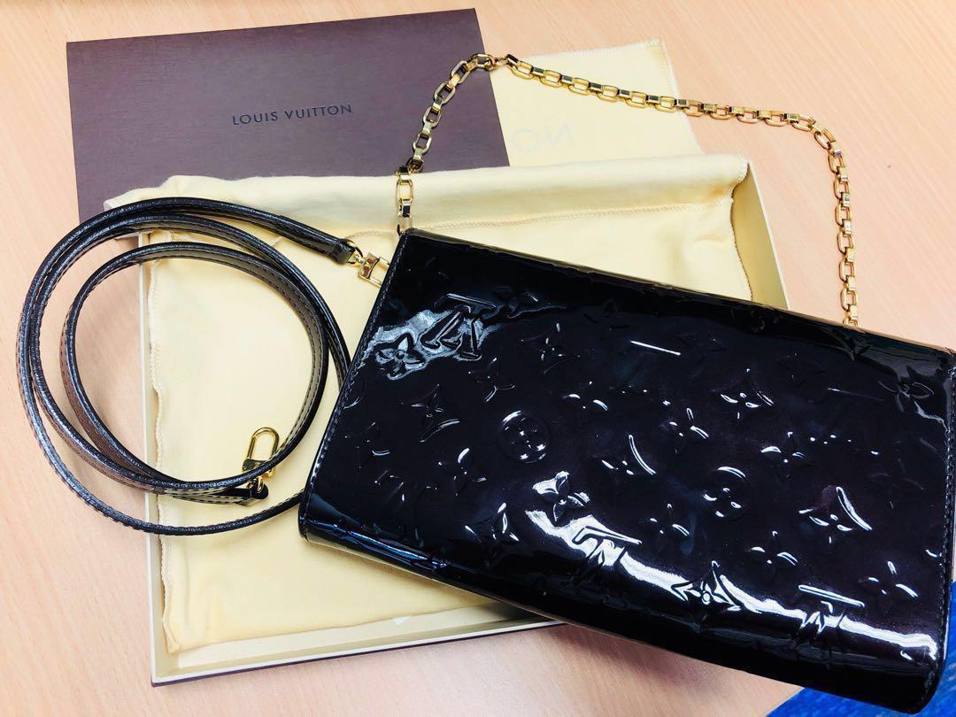 Louis Vuitton Amarante Monogram Vernis Ana Chain Clutch Louis