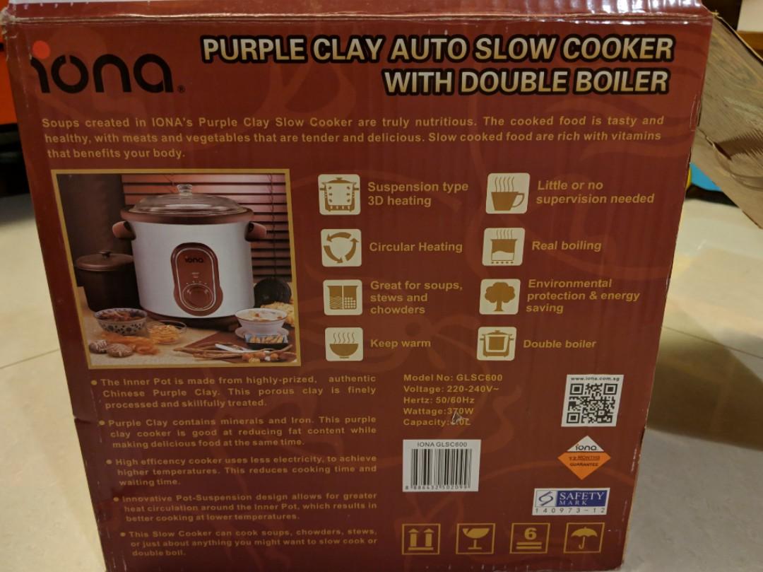 Slower cooker with double boil 6L, TV & Home Appliances, Kitchen