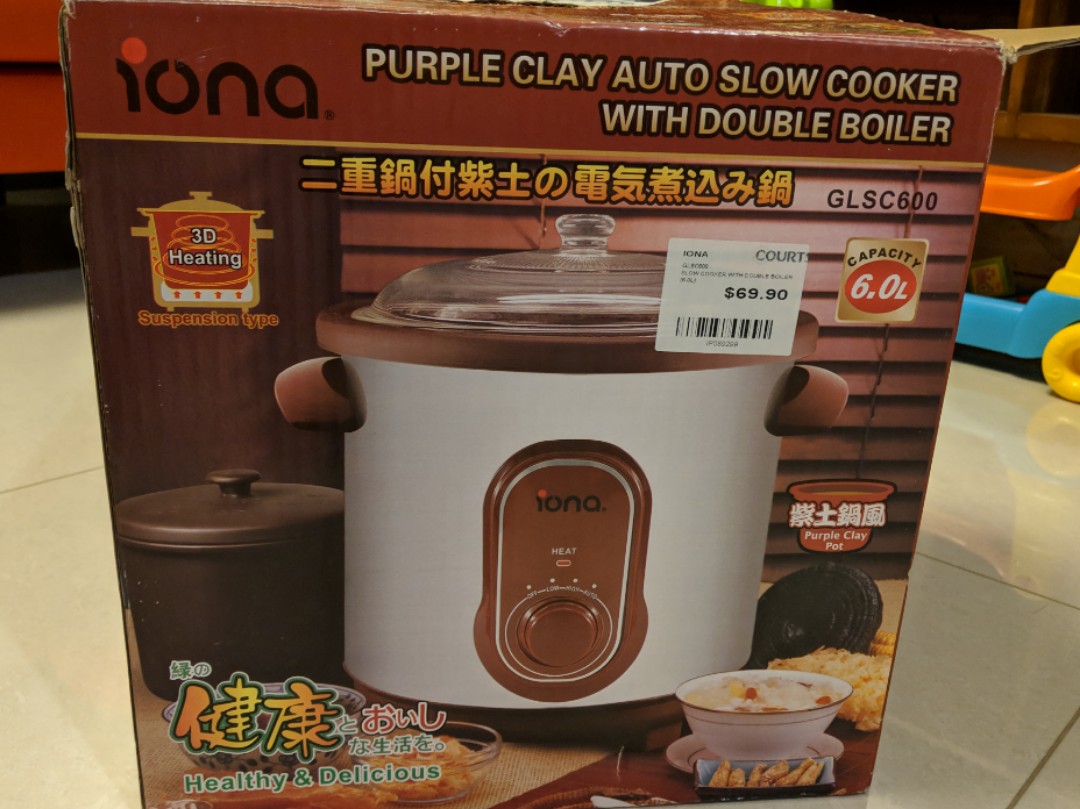 Slower cooker with double boil 6L, TV & Home Appliances, Kitchen