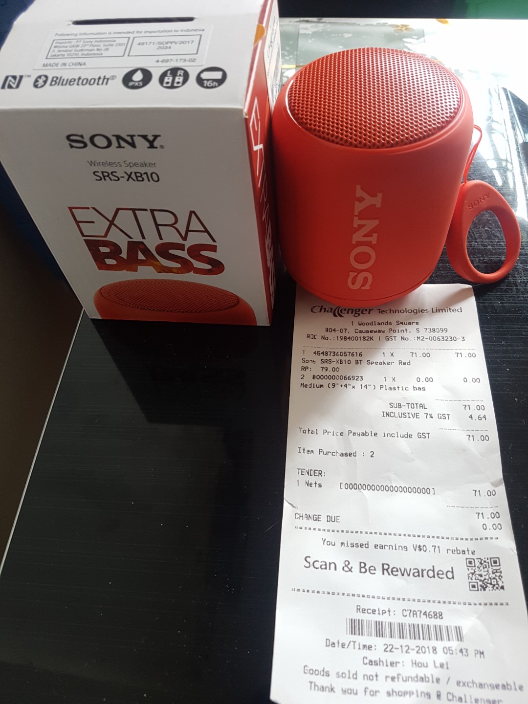 sony xb10 red