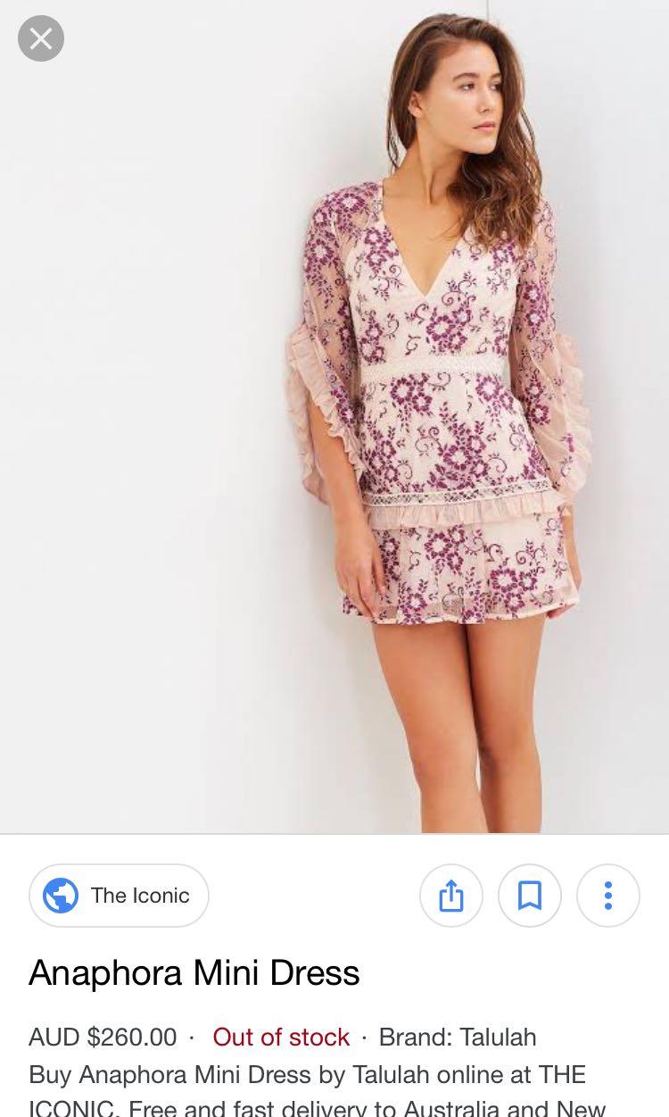 Talulah Anaphora Mini Dress Size Small size 8 Designer EUC