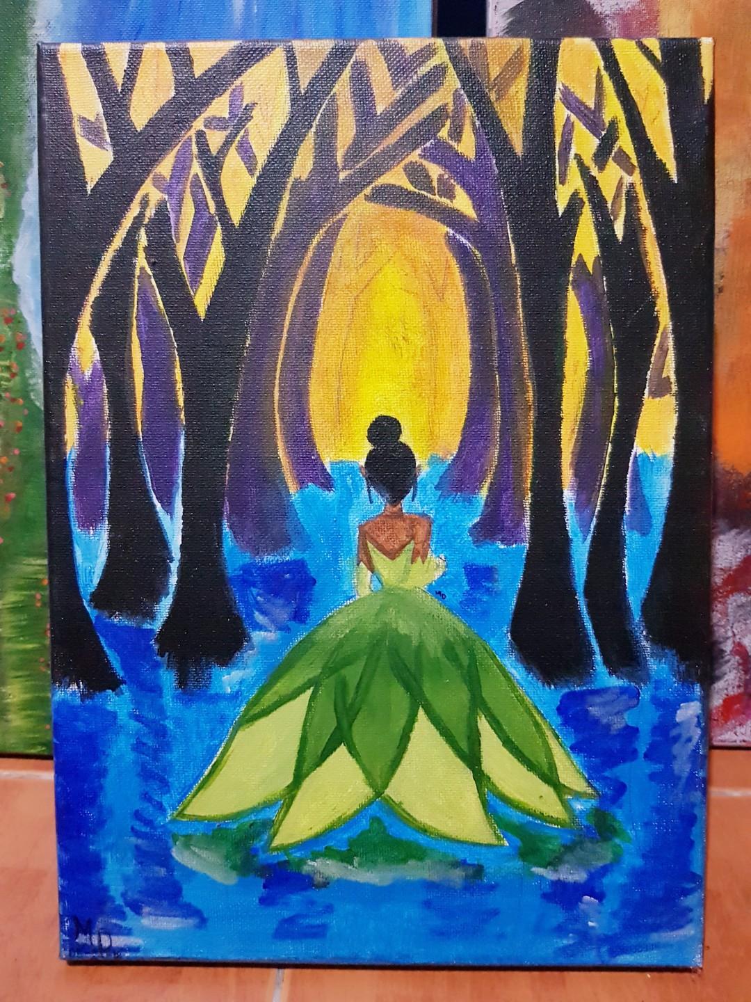 Tiana 14 By 10 Acrylic Painting On Canvas Design Craft