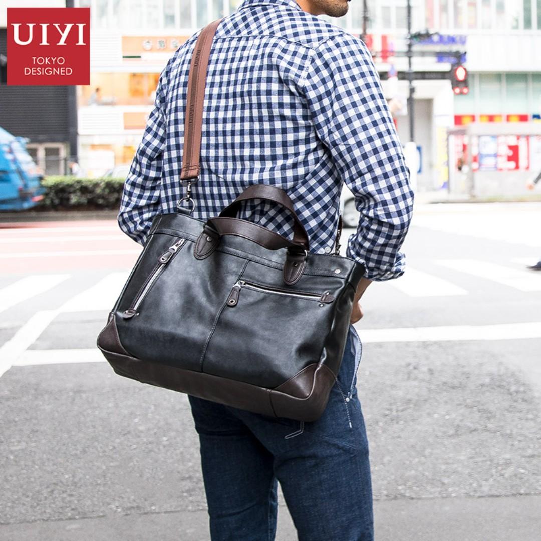 UIYI Brand Men Handbags Leather Business bag Black Pack Fashion Bags Men Shoulder Bags 14 laptop Luggage Bags For Men 2018 Men s Fashion Bags Sling Bags on Carousell