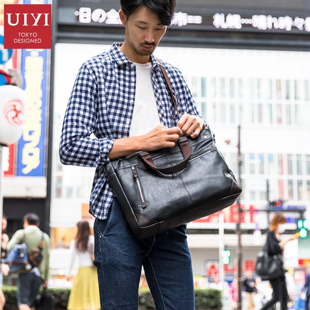 UIYI Brand Men Handbags Leather Business bag Black Pack Fashion Bags Men Shoulder Bags 14 laptop Luggage Bags For Men 2018 Men s Fashion Bags Sling Bags on Carousell