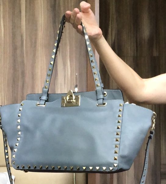 valentino rockstud bag blue