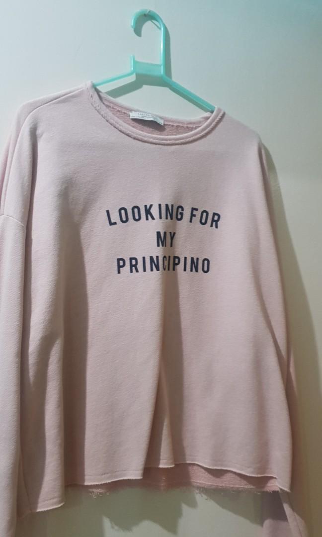 zara pink sweatshirt