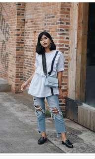 Striped Ruffled Top