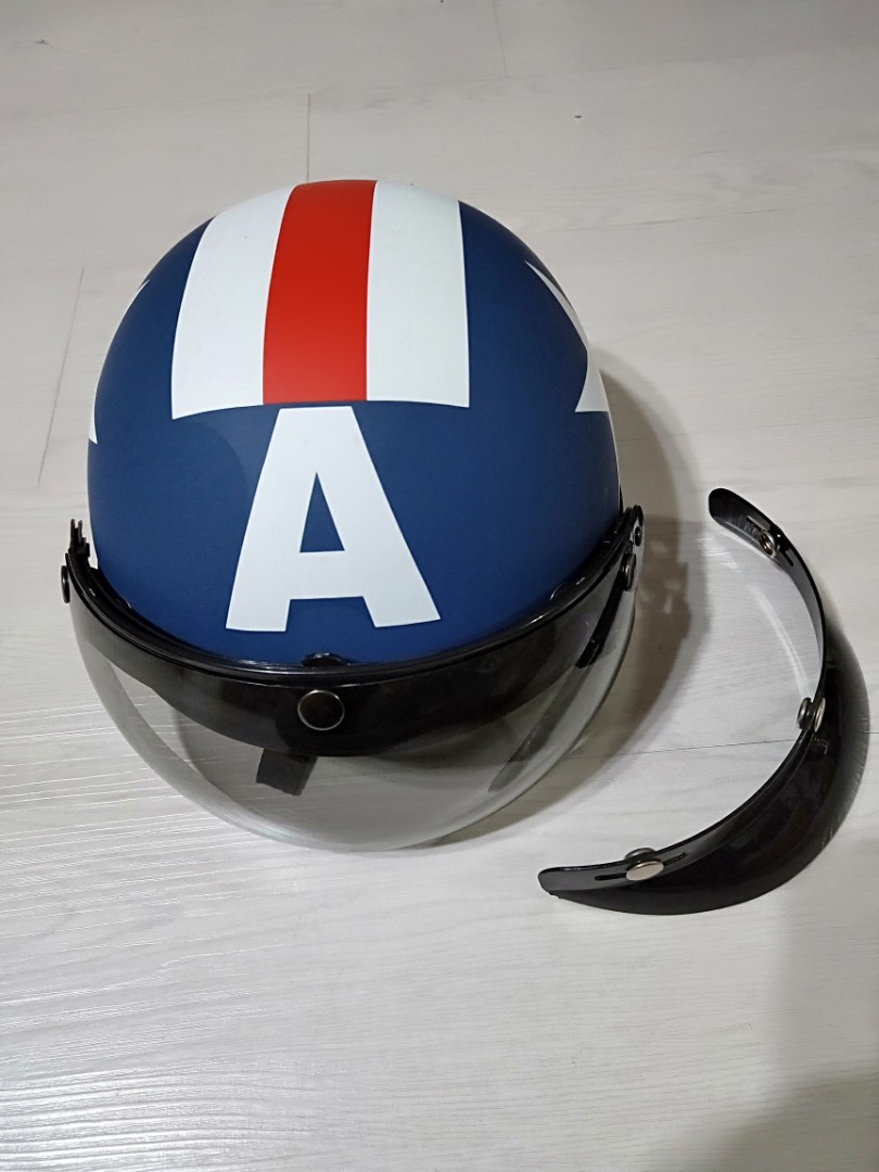 Captain america motorcycle half on sale helmet