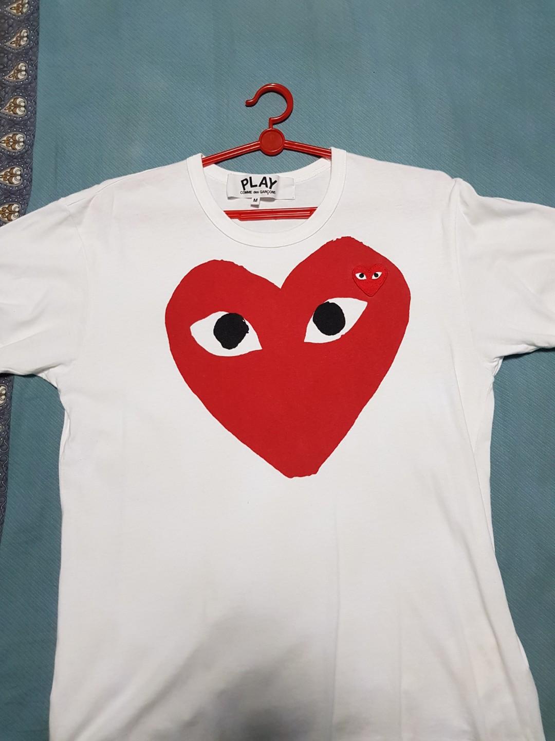 cdg shirt big heart