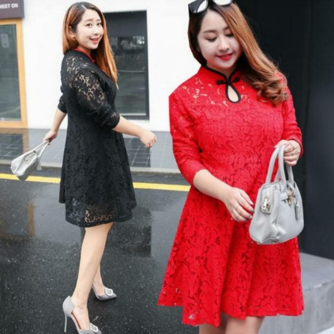 CNY 2019 Collection Pre Order L 4XL Plus Size CheongSam Dress Women s Fashion Muslimah Fashion Dresses on Carousell