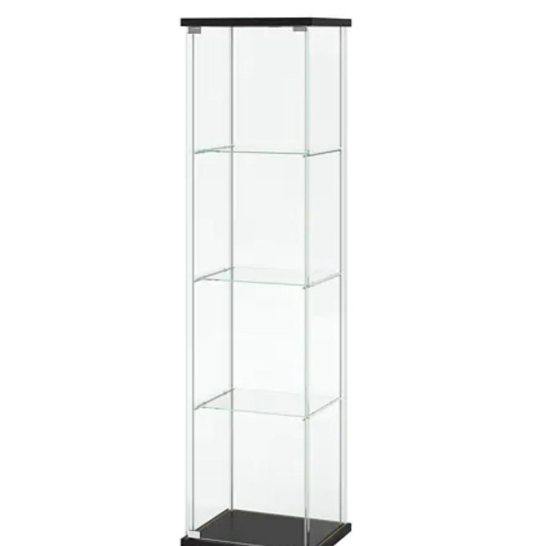 Detolf Glass Door Cabinet Furniture Shelves Drawers On Carousell