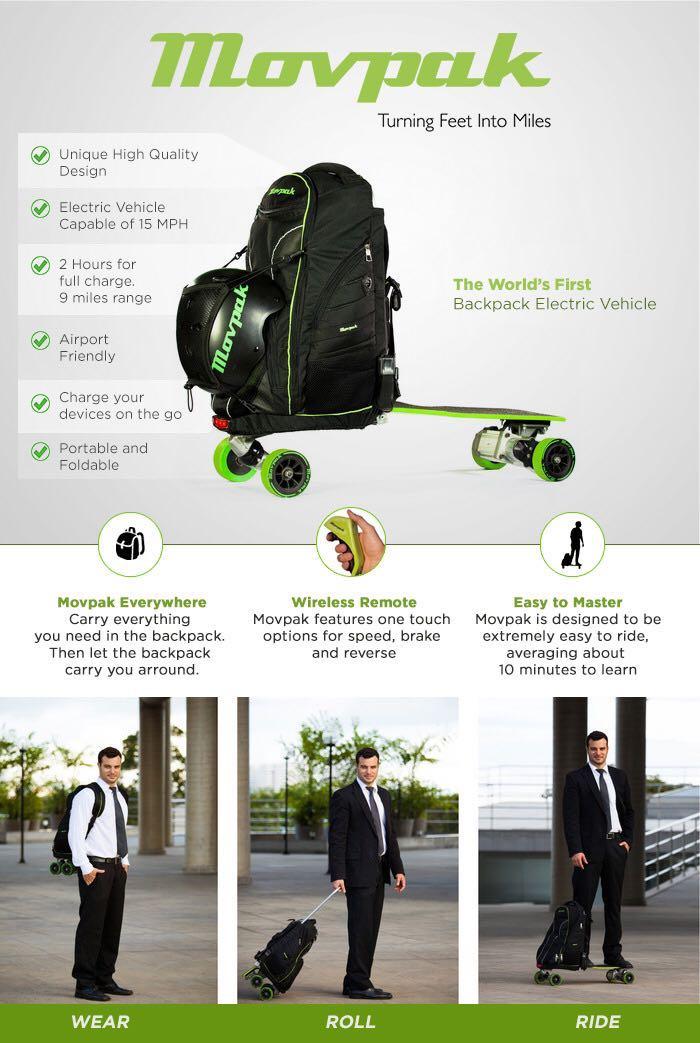 Electric skateboard backpack store