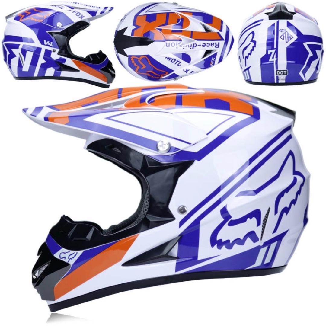 blue dirt bike helmet