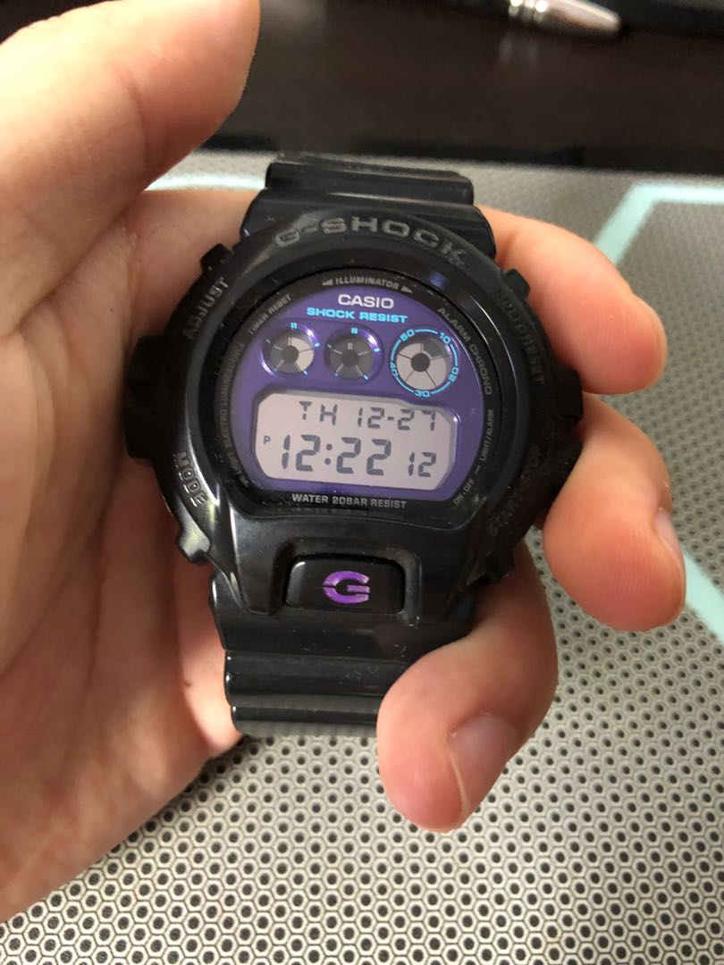 G Shock Watch DW 6900 Black Purple