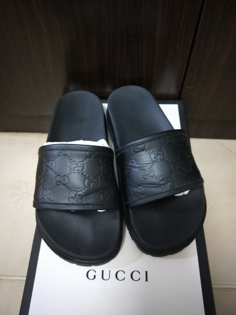 Gucci Monogram Slides, Men's Fashion 