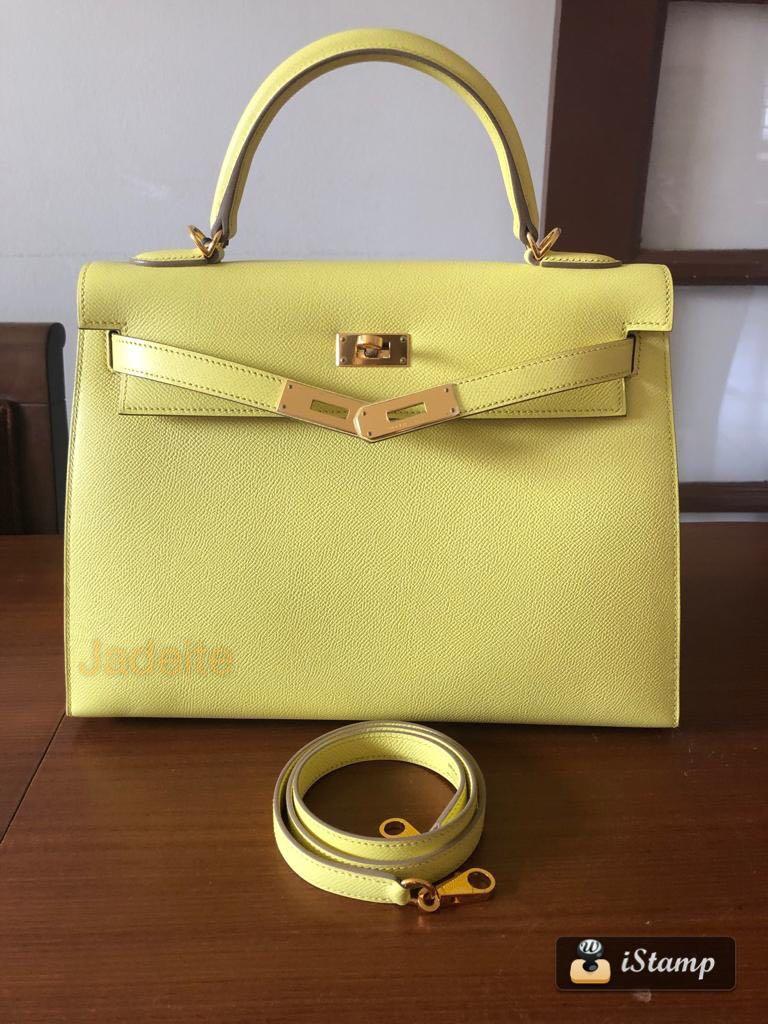 Hermes Kelly Epsom Soufre (Lime Green) 32cm