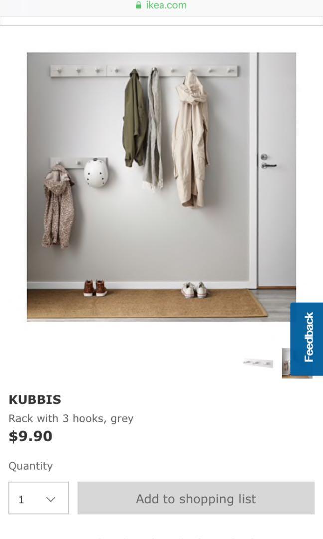 Ikea kubbis 3 hook clearance