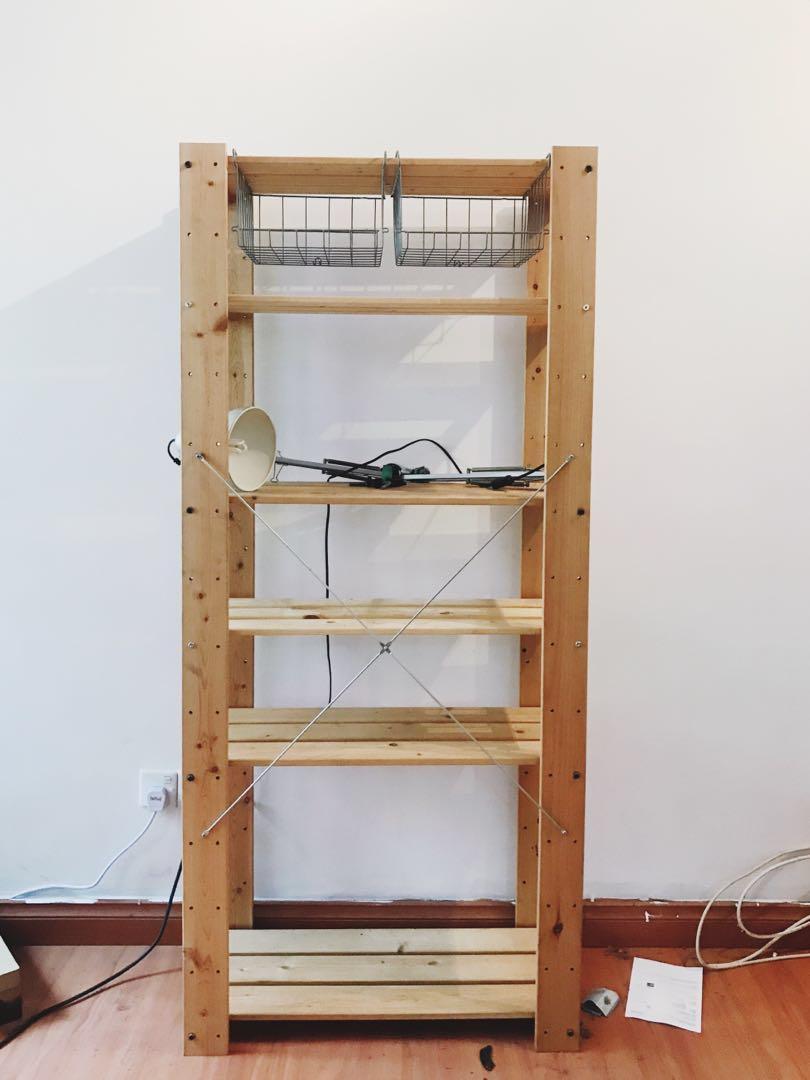 IKEA Wooden shelf rack, Furniture & Home Living, Furniture, Shelves